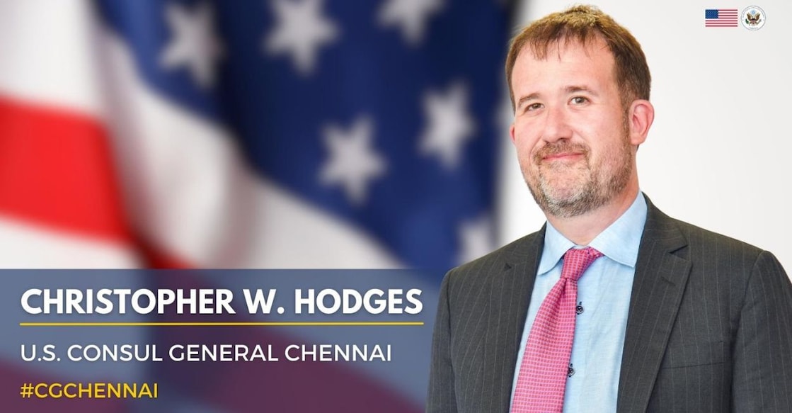 Christopher W Hodges. Photo: Twitter/@USAndChennai