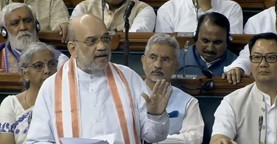 Ami Shah Union Home Minister Amit Shah. Photo: Screengrab/ Sansad TV