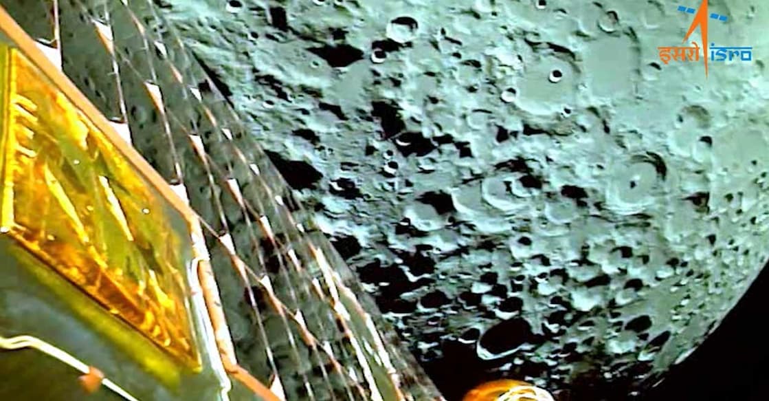 A view of the moon as viewed by the Chandrayaan-3 lander during Lunar Orbit Insertion on August 5, 2023 in this screengrab from a video released August 6, 2023. ISRO/Handout via REUTERS/File Photo
