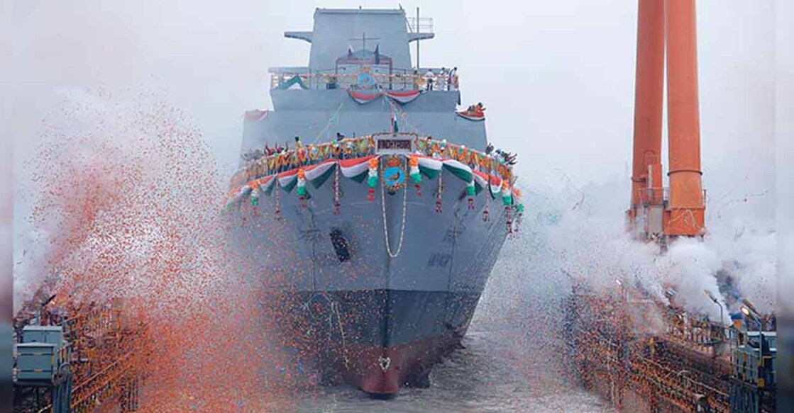 Vindhyagiri is the sixth of seven ships built under ‘Project 17 Alpha’ (P17A) for the Navy. Photo: Twitter @indiannavy