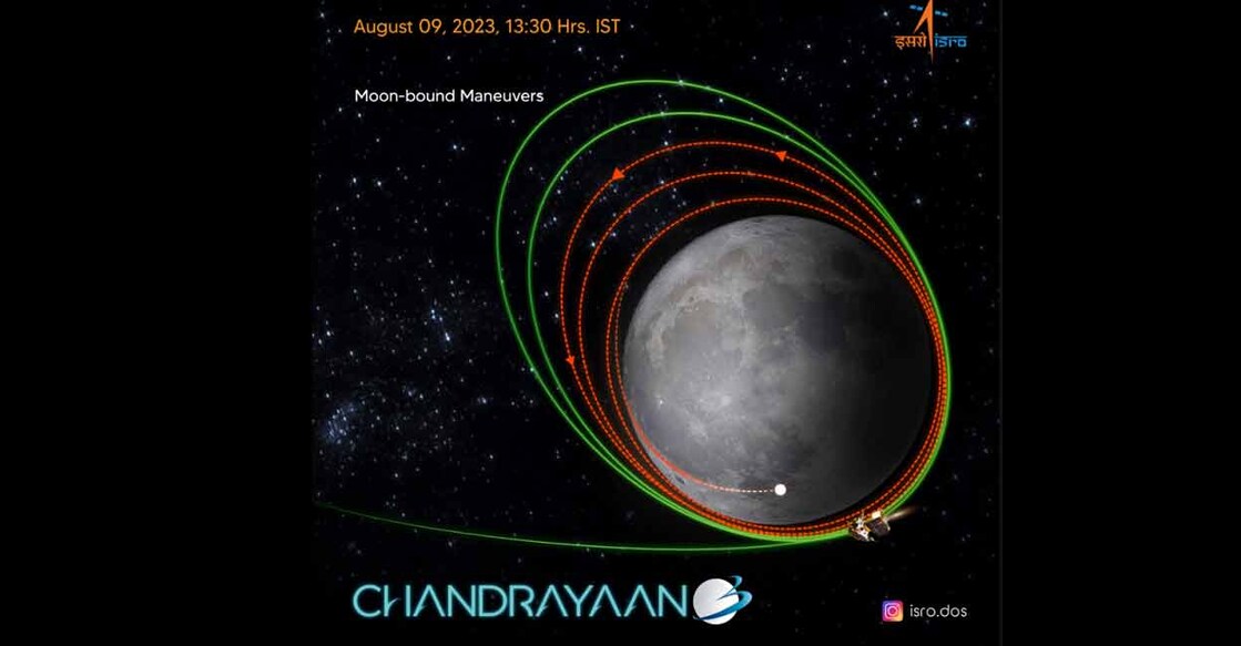 Chandrayaan-3's orbit is reduced to 174 km x 1437 km following a manuevre performed. Photo: Twitter/ISRO