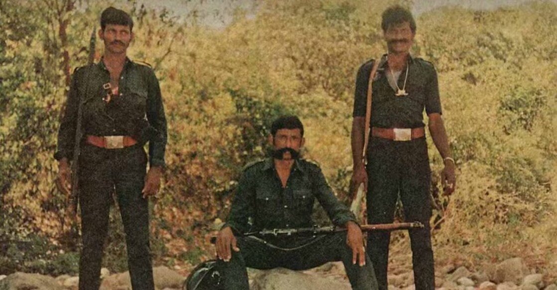 Veerappan with his accomplices. Photo: Sivasubrahmanyam/ Netflix