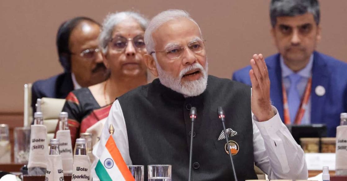 PM Modi was addressing the ‘One Future’ session at the G20 Summit. Photo: AFP