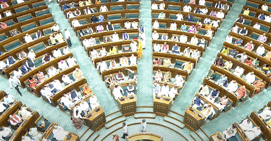 MPs participate in parliamentary proceedings at the new building. Photo: X/Sansad TV
