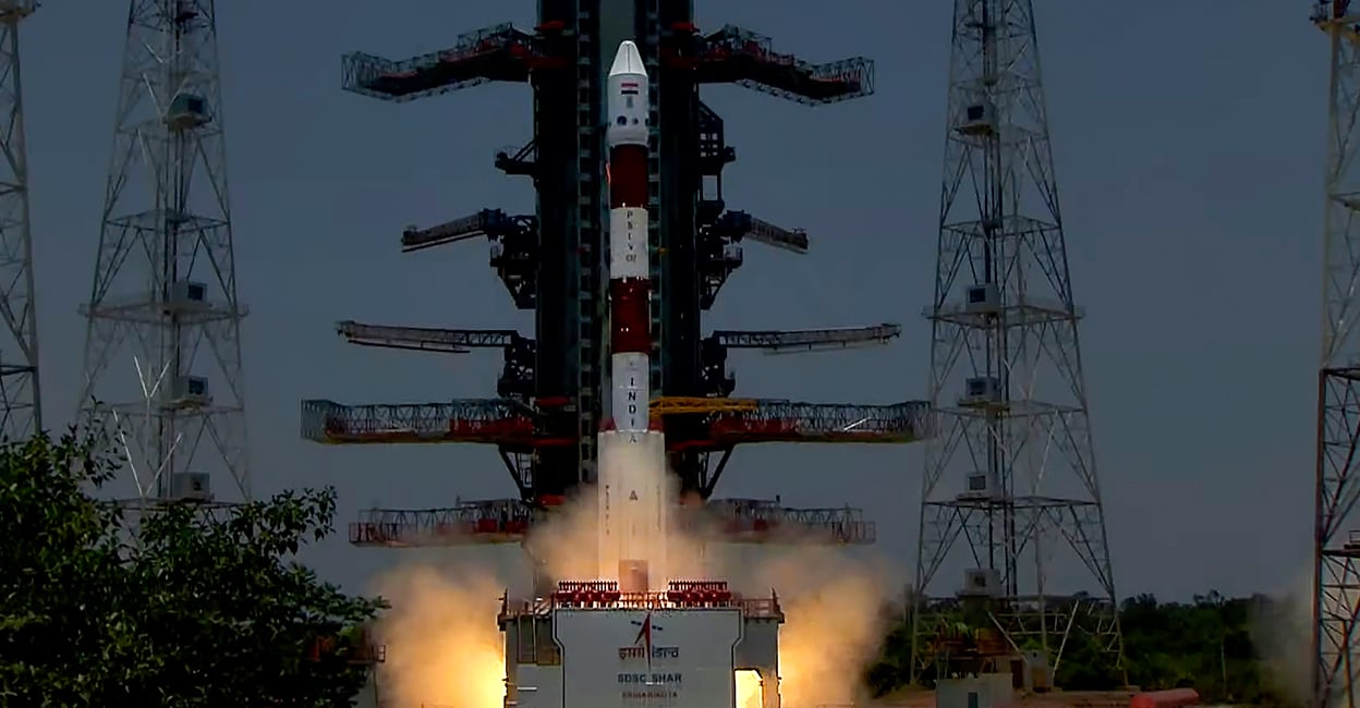 PTI09_02_2023_000035A ISRO's Aditya-L1, India's maiden solar mission, onboard PSLV-C57 lifts off from the launch pad at Satish Dhawan Space Centre, in Sriharikota, Saturday, Sept. 2, 2023. Photo: PTI