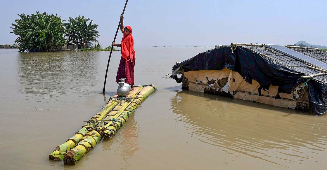 At present, 583 villages are under water and 8,592.05 hectares of crop areas have been damaged across the state, the ASDMA said. Photo: PTI