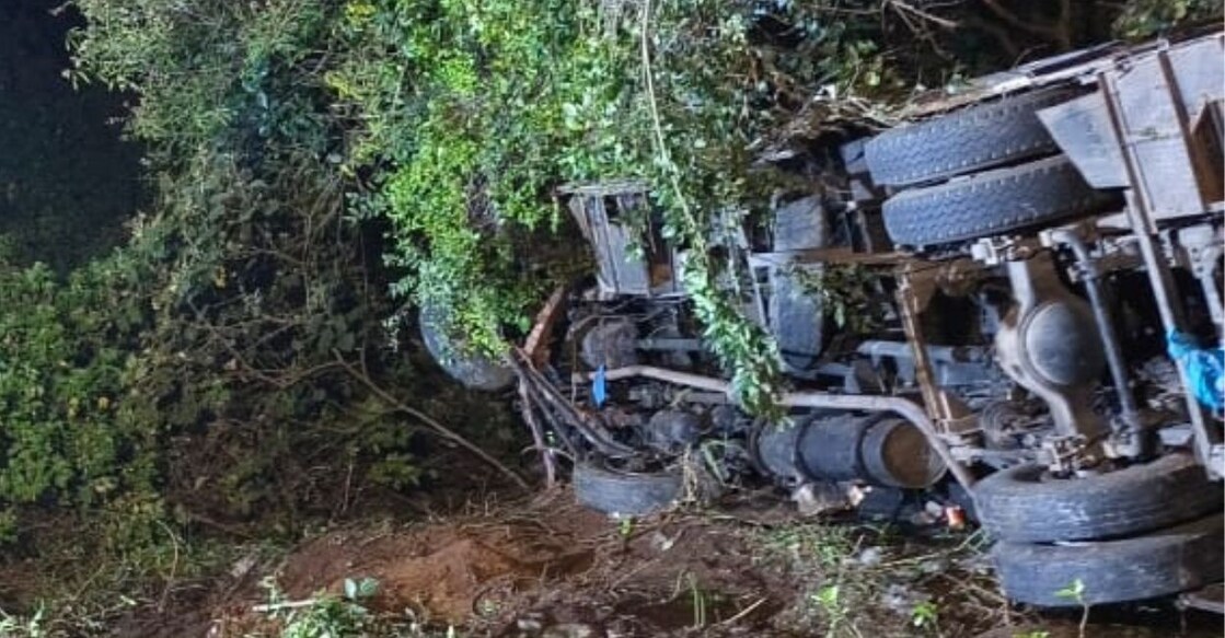 The driver lost control of the vehicle along the Mettupalayam-Coonoor road. Photo: Special Arrangement