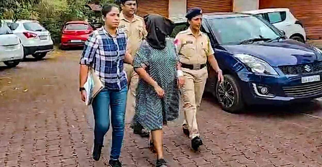 Suchana Seth, CEO of Bengaluru-based The Mindful AI Lab, who is accused of killing her son, being brought to Mapusa Court in North Goa, Tuesday, Jan. 9, 2024. Photo: PTI