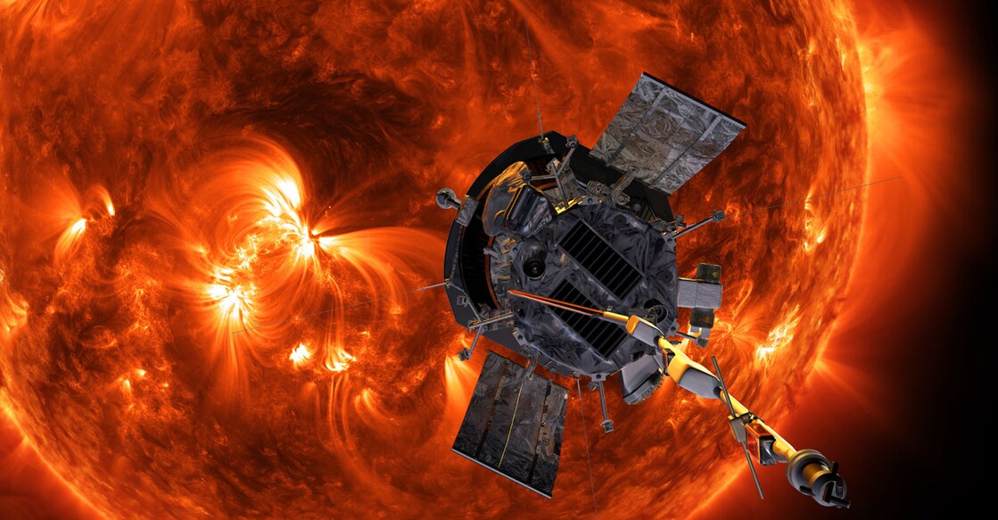 parker-solar-probe-nasa Artist’s concept of the Parker Solar Probe spacecraft approaching the sun. Launching in 2018, Parker Solar Probe will provide new data on solar activity and make critical contributions to our ability to forecast major space-weather events that impact life on Earth. Photo: parkersolarprobe.jhuapl.edu