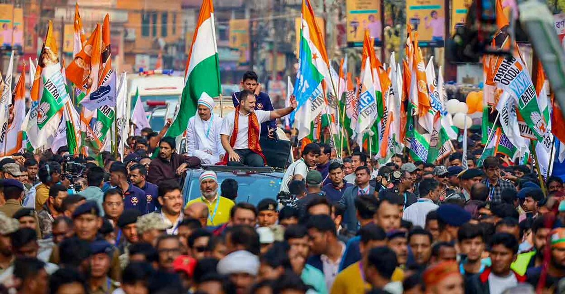 Congress leader Rahul Gandhi during the Bharat Jodo Nyay Yatra, in Siliguri, Sunday, Jan. 28, 2024. Photo: PTI