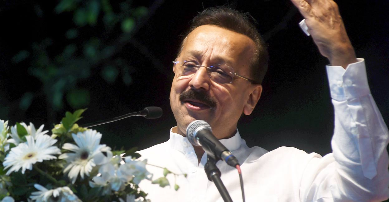 Baba Siddique addresses a gathering after joining NCP (Ajit Pawar), in Mumbai. File Photo: PTI. 