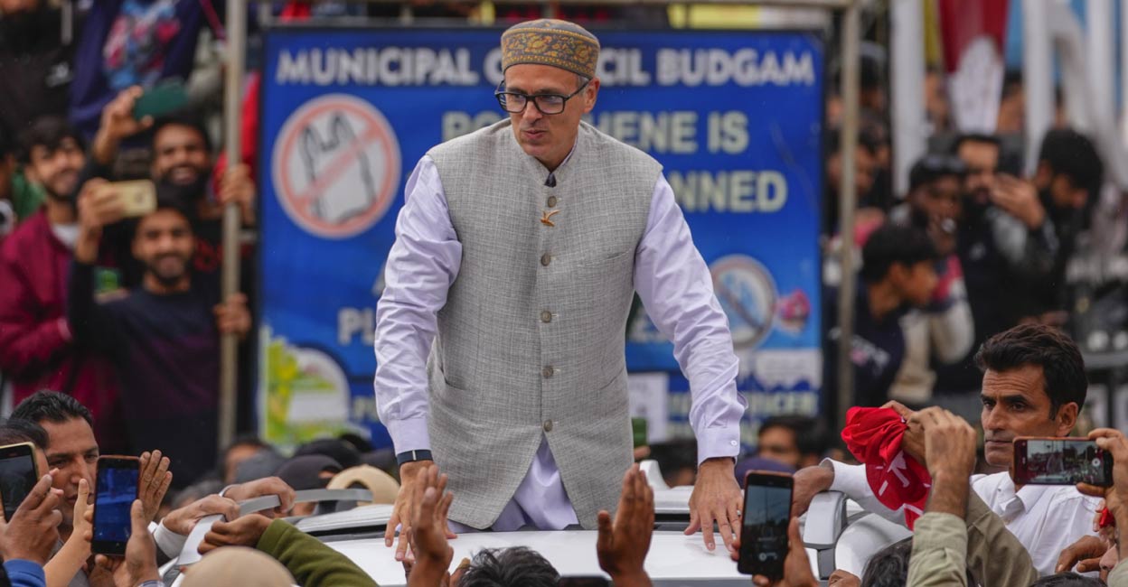 Jammu and Kashmir National Conference (JKNC) party leader Omar Abdullah. Photo: PTI. 