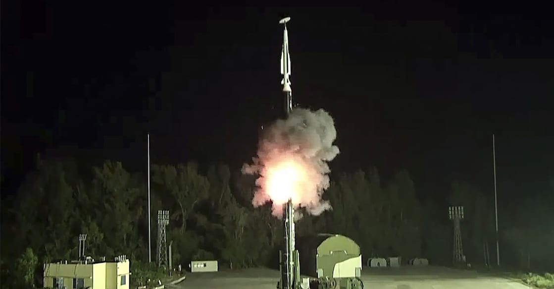 Flight trial of DRDO's long-range hypersonic missile at Dr APJ Abdul Kalam Island. Photo: PTI