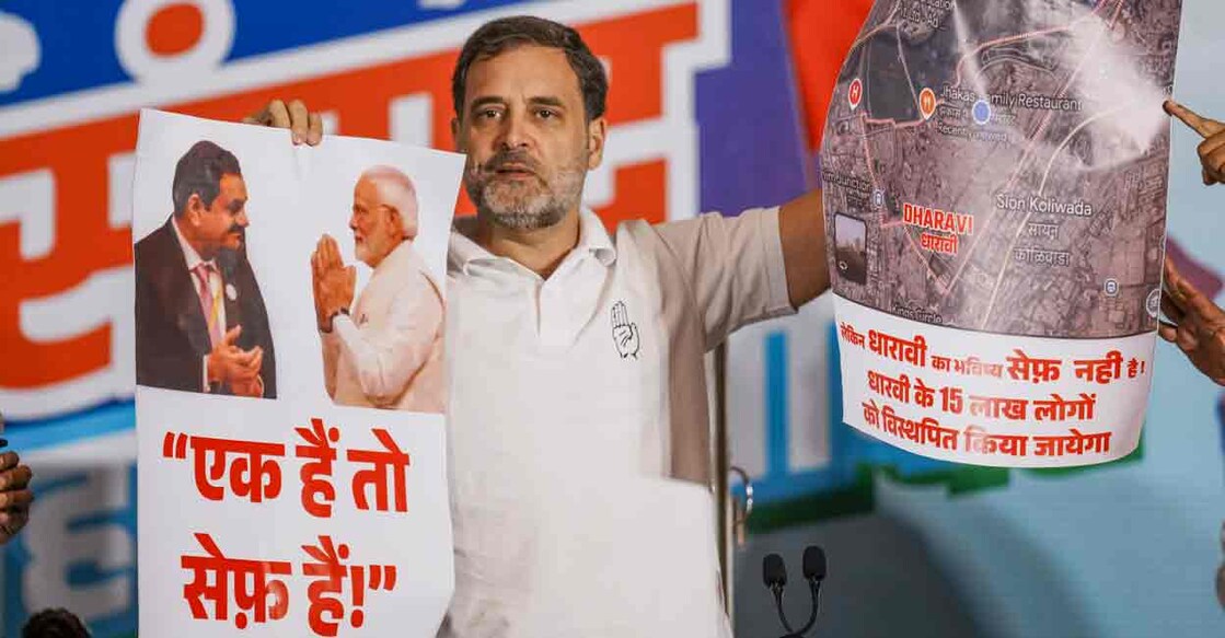 Congress leader Rahul Gandhi at a press conference, in Mumbai, Monday, Nov. 18, 2024. Photo: Kunal Patil/PTI