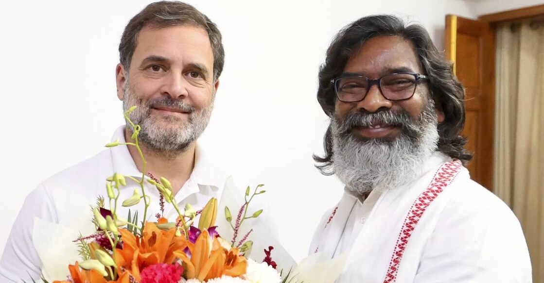Rahul Gandhi and Hemant Soren. Photo: PTI