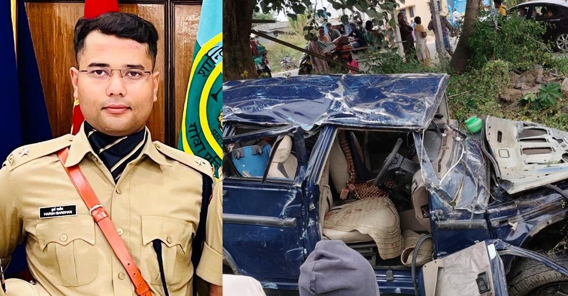 Harsha Vardhan, The police vehicle's tyre allegedly burst, causing the driver to lose control. Photo: X/ipspankajnain