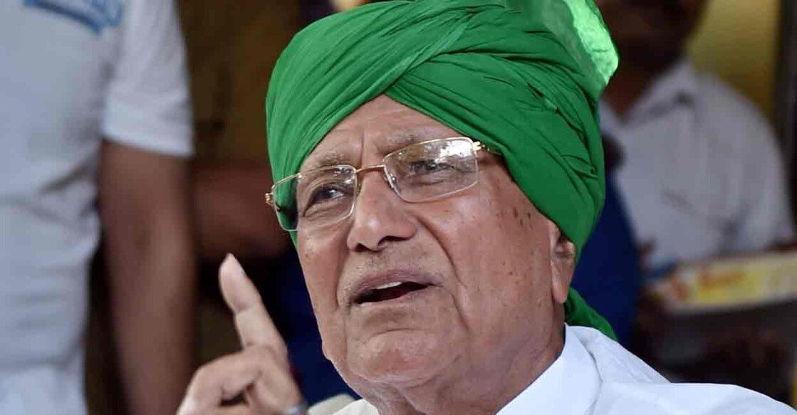 In this Saturday, Oct. 11, 2014 file image INLD chief Om Prakash Chautala addresses the media in Delhi. Chautala died on Friday in Gurgaon after cardiac arrest. Photo: PTI