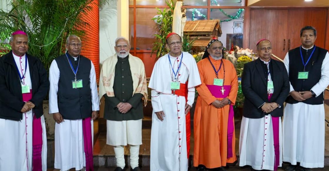Prime Minister Narendra Modi during Christmas celebrations hosted by the Catholic Bishops' Conference of India. Photo: PTI