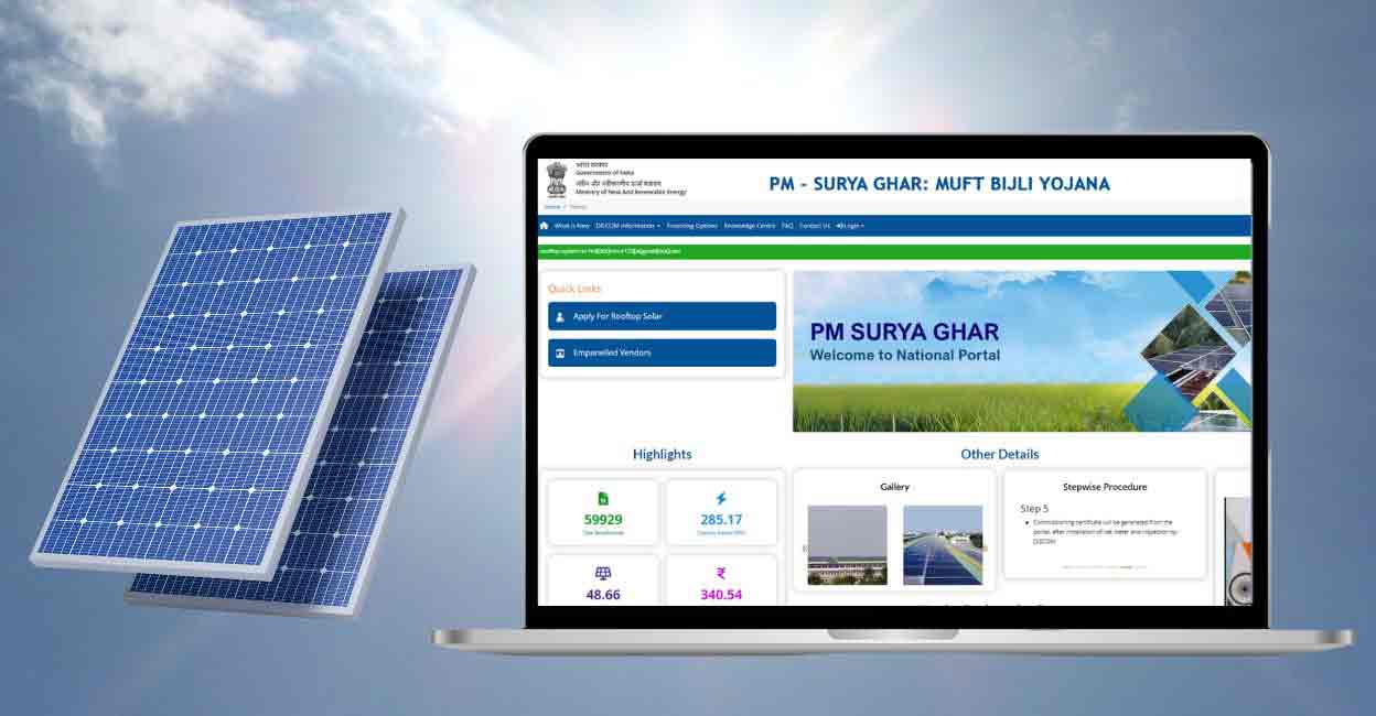 Prime Minister Narendra Modi launches  'PM Surya Ghar: Muft Bijli Yojana'. Photo: Screengrab/Website - PM Surya Ghar