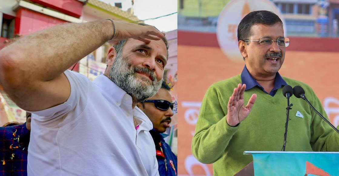 Congress leader Rahul Gandhi and AAP leader Arvind Kejriwal. Photo: PTI