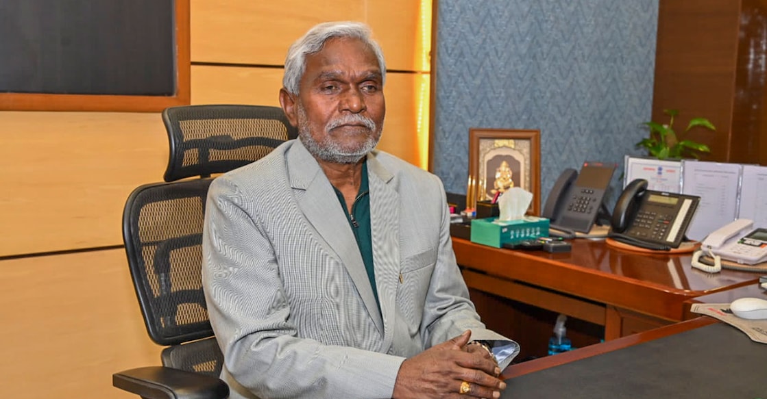 Newly sworn-in Jharkhand Chief Minister Champai Soren after the oath ceremony, in Ranchi, Friday, Feb. 2, 2024. Photo: PTI.