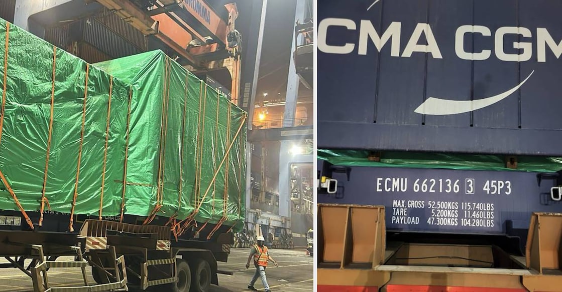 The ship was stopped by Indian security agencies at Mumbai's Nhava Sheva port on suspicion that it contained a dual-use consignment that could be used for Pakistan's nuclear and ballistic missile programme. Photo: PTI