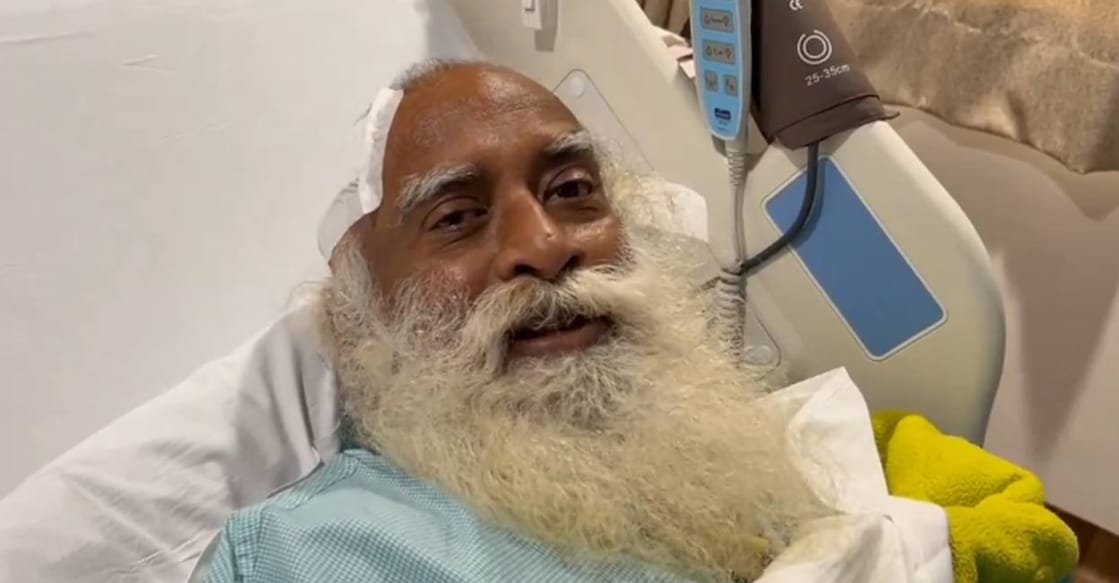 "The surgery was carried out on March 17 to remove bleeding in the skull. Sadhguru was weaned off the ventilator post-surgery," a statement from Indraprastha Apollo Hospital said. Photo: Videograb. 