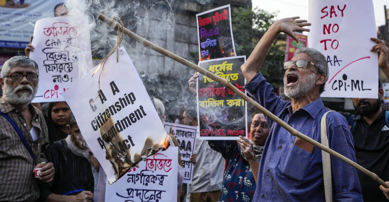 The CAA was passed in December 2019 and subsequently got the president's assent but there were protests in several parts of the country against it.  File Photo: PTI.