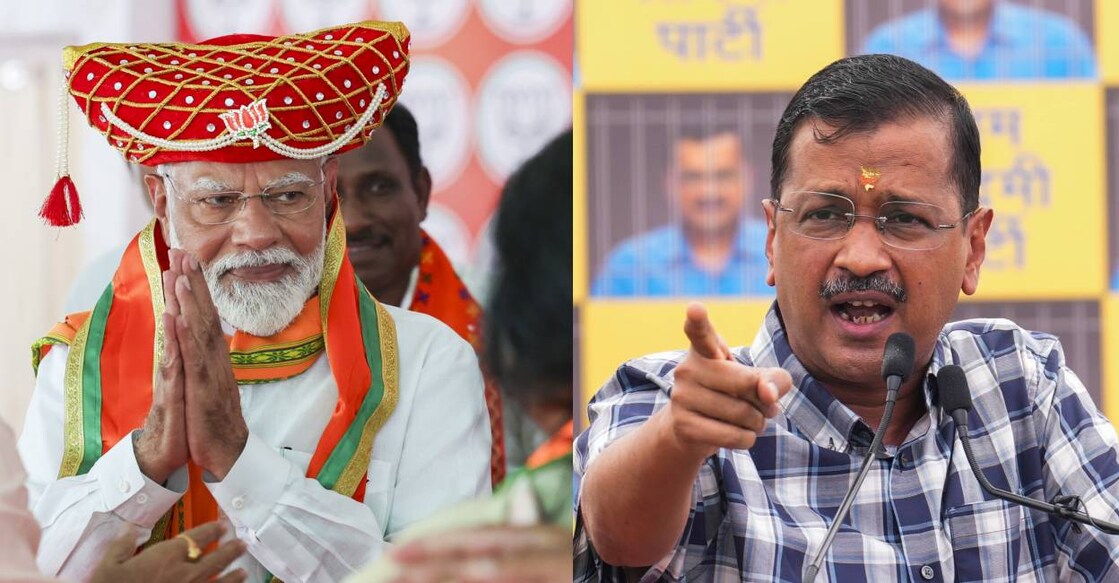 Narendra Modi and Arvind Kejriwal. Photo: PTI