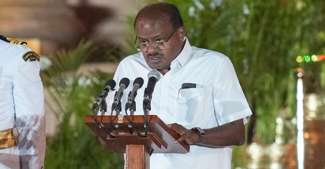 PTI06_09_2024_000345B H D Kumaraswamy swearing-in. Photo: PTI