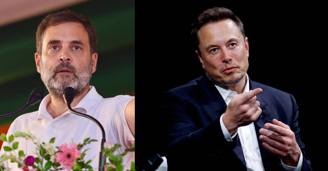 Rahul Gandhi and Elon Musk. Photo: PTI, Reuters