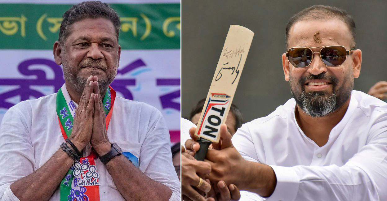 Kirti Azad and Yusuf Pathan. Photos: PTI