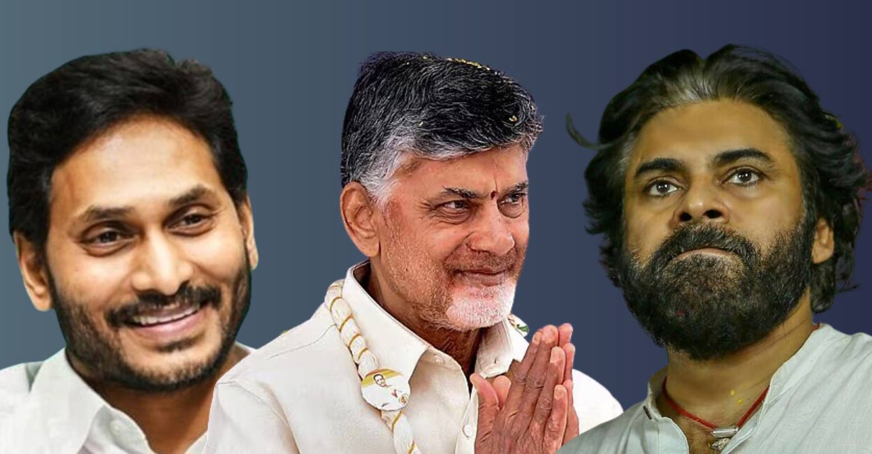 Jagan Mohan Reddy, Chandrababu Naidu and Pawan Kalyan. File Photos.