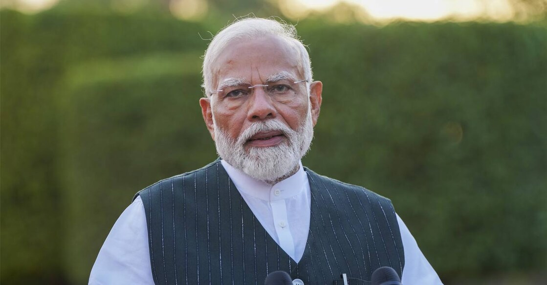 Prime Minister Narendra Modi addresses the media at the Rashtrapati Bhavan after a meeting with President Droupadi Murmu, in New Delhi, Friday, June 7, 2024. Photo: PTI. 