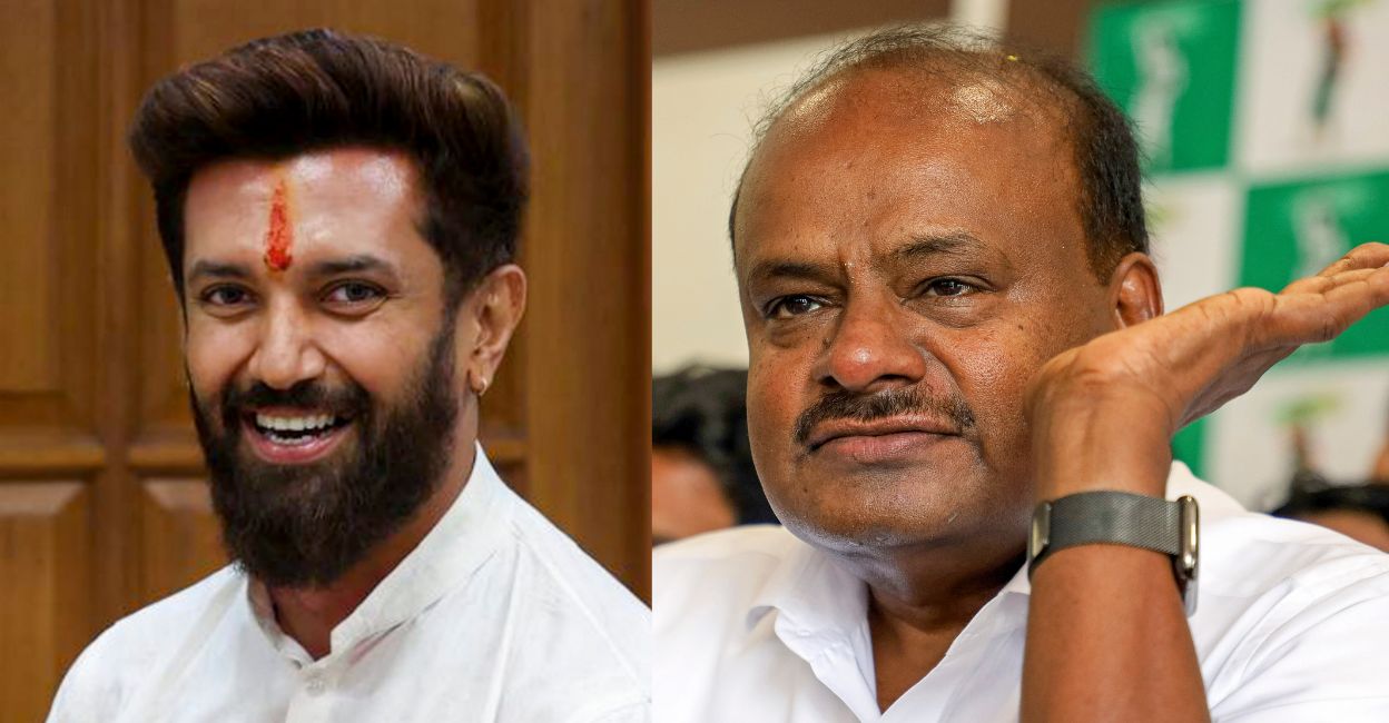 Chirag Paswan of Lok Janshakti Party; HD Kumaraswamy of Janata Dal (Secular). Photo: PTI