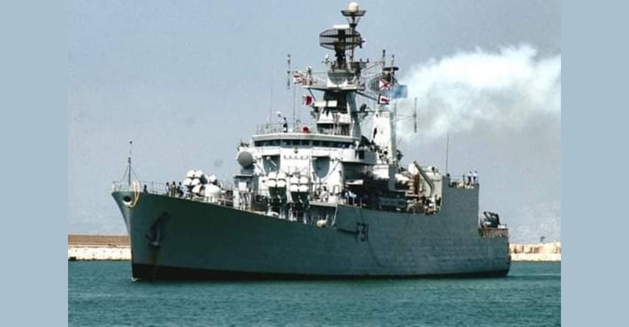 Indian Navy's multi-role frigate INS Brahmaputra. File Photo: PTI. 