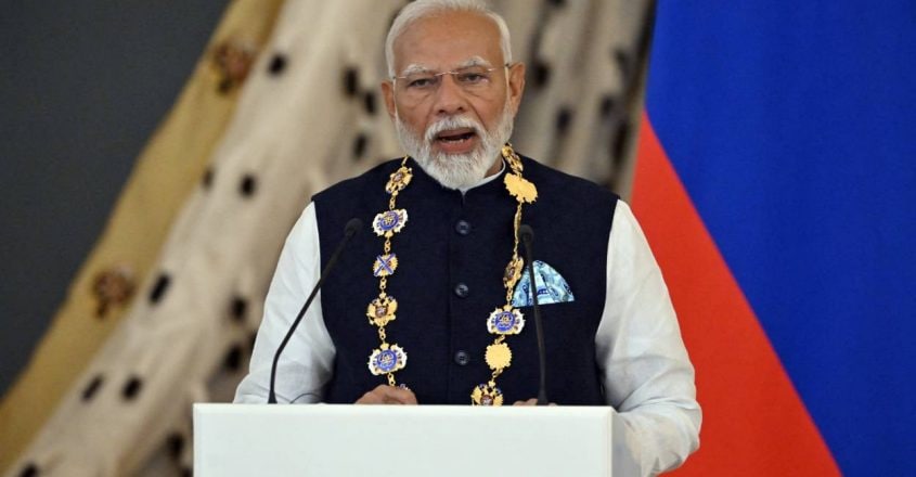 PM Modi receives Russia's prestigious civilian honour, dedicates it to ...