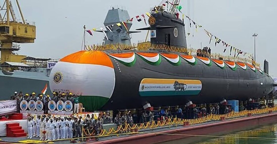The ceremony for commissioning of the second Arihant-Class submarine 'INS Arighaat' took place in Andhra Pradesh's Visakhapatnam. Photo: @RKSingh96828356/ X.
