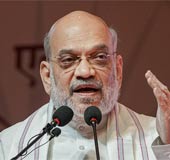 Union Home Minister Amit Shah addresses the gathering at the Akhil Bhartiya Rajbhasha Sammelan on the occasion of Hindi Diwas, in New Delhi, Saturday, Sept. 14, 2024. Photo: PTI. 