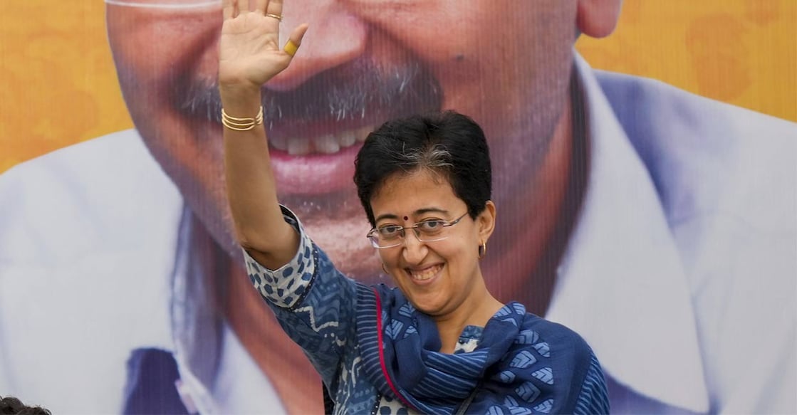 Delhi minister Atishi during AAP workers' meeting, in New Delhi, Sunday, Sept. 15, 2024. File Photo/ PTI. 