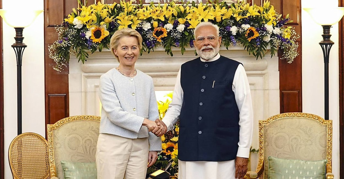 modi-ursula-von-der-leyen Prime Minister Narendra Modi with President of the European Commission Ursula von der Leyen during a meeting in New Delhi. Photo: PTI.