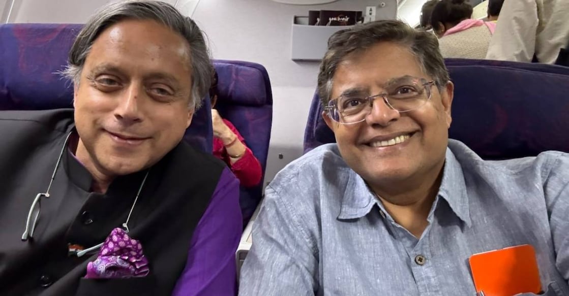 Tharoor with BJP leader Balijayant Jay Panda. Photo: X/ PandaJay