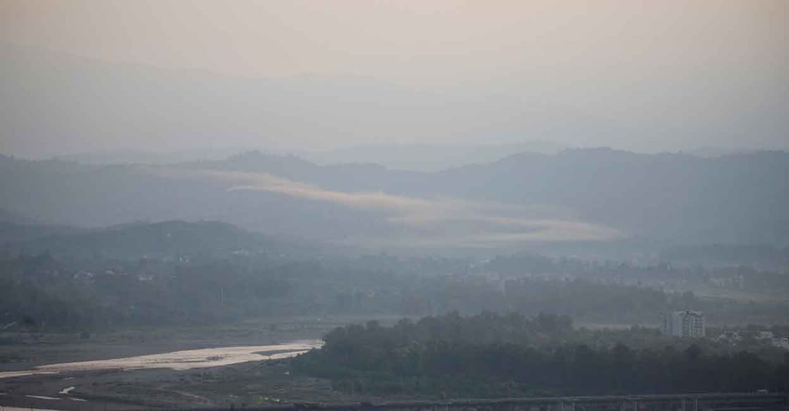 INDIA-PAKISTAN Smoke rises after a blast on the outskirts of Jammu city, May 10, 2025. Photo: Reuters/Adnan Abidi