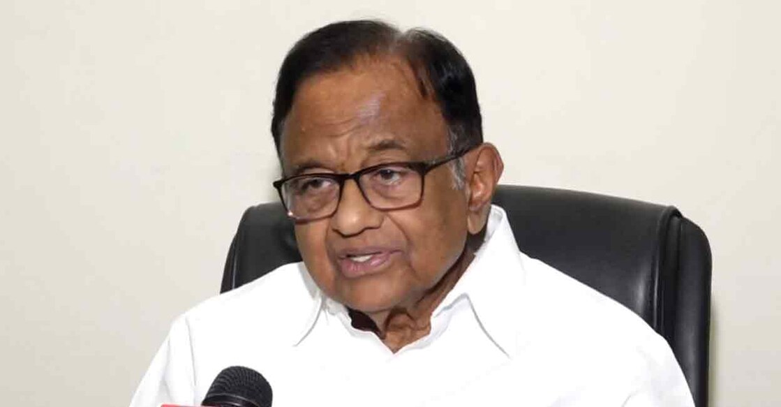 Senior Congress leader P Chidambaram. Photo: PTI