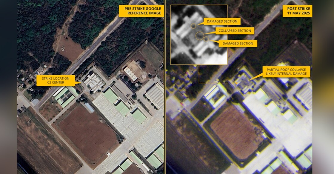 The new images, accessed by defence analyst Damien Symon, showcase the structural damage to Pakistan’s Murid airbase and hint at more damage than anticipated in the immediate aftermath of Indian airstrikes. Photo: IANS