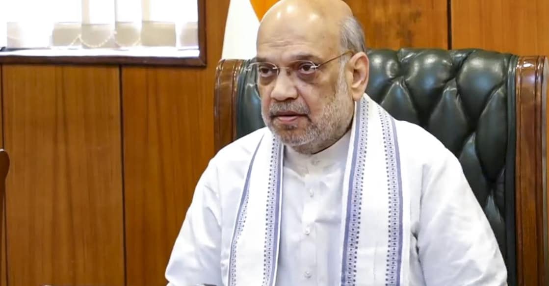 amit-shah-delhi-meeting Union Home Minister Amit Shah convenes a high-level meeting with Chief Ministers, DGPs, and Chief Secretaries of states having borders with Pakistan and Nepal via video conferencing, in the wake of 'Operation Sindoor', in New Delhi. Photo: PTI