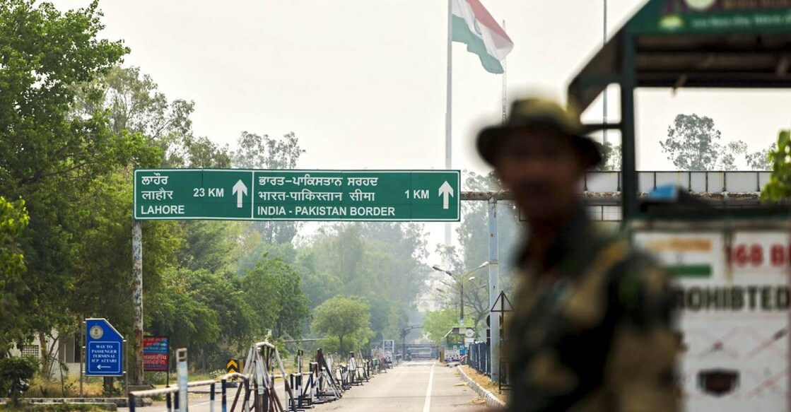 View of a road leading towards the Attari-Wagah border, as seen from an Integrated Check-Post, in Amritsar district. Photo: PTI