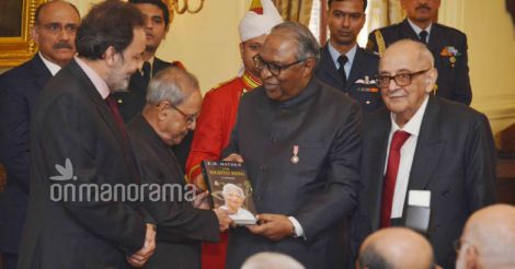 President receives first copy of KM Mathew's 'The Eighth Ring'