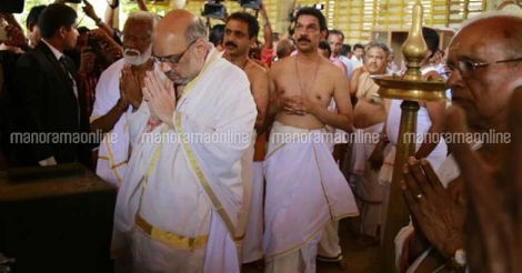 Amit Shah visits temple in Kannur ahead of BJP's Kerala rally 
