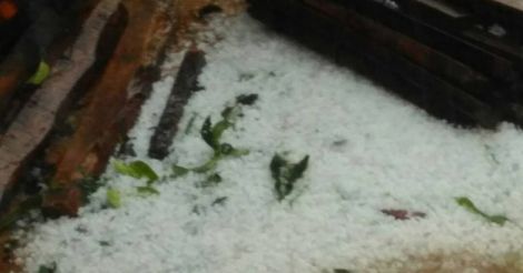 Hailstones batter Sulthan Bathery even when Kerala suffers from intense heat